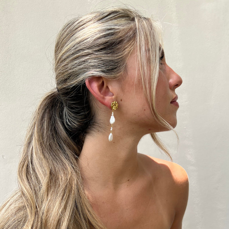 Evelyn Pearl Drop Earring Earrings Sahira Jewelry Design 
