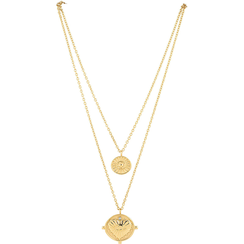 ICONIC KATIE MULLALLY Double Coin Gold Plated Sterling Silver Necklace  £24.99 - PicClick UK