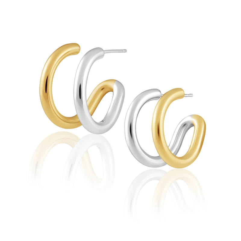 Gisela Hoop - Two Tone Earrings Sahira Jewelry Design 