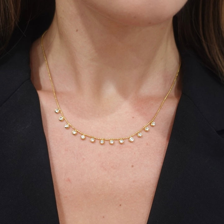 Lauren Gold Beaded CZ Necklace
