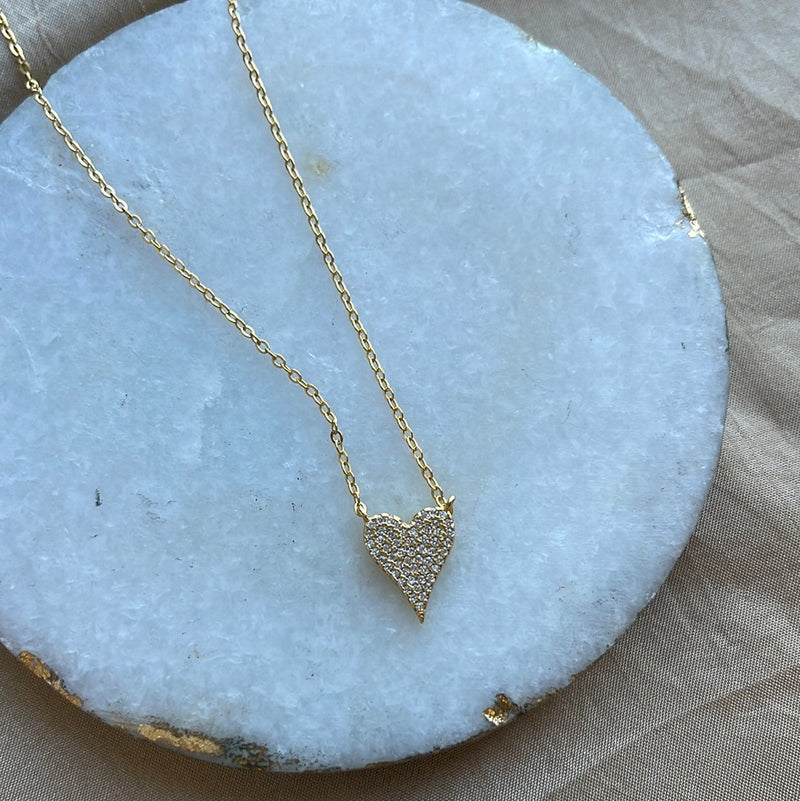 Dainty Pave Heart
