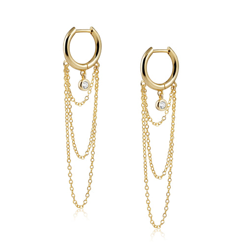 Kayla Chain Huggies Sahira Jewelry Design 