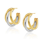 Lexi Tri Hoop - Two Tone Earrings Sahira Jewelry Design 