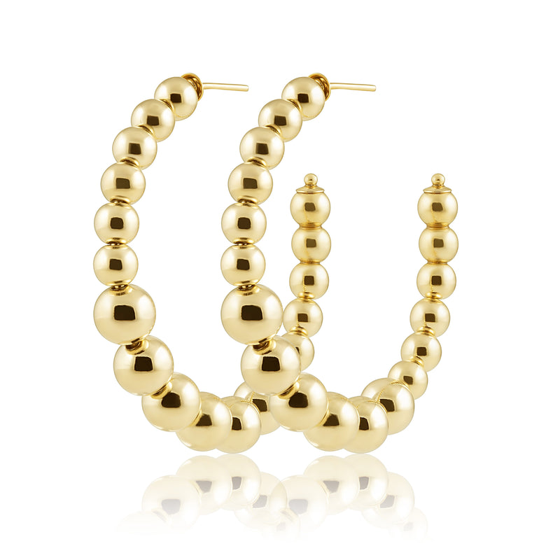 Lia Beaded Gold-filled Hoops