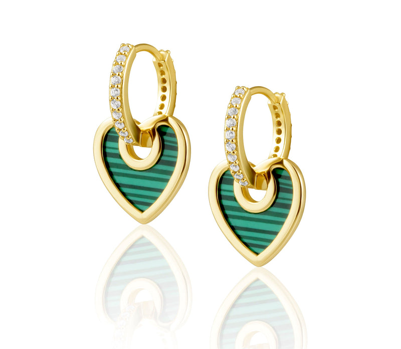 Lucy CZ Heart Huggies Earring Sahira Jewelry Design 
