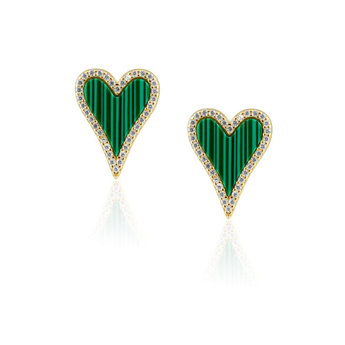 Lucy CZ Heart Studs Earring Sahira Jewelry Design 
