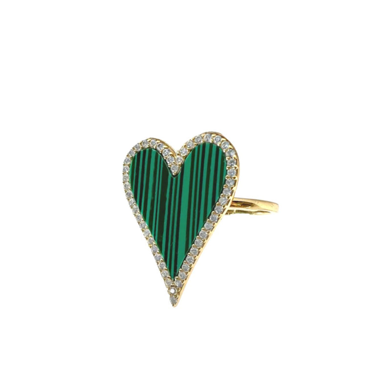 Lucy Emerald Heart Ring Rings Sahira Jewelry Design 
