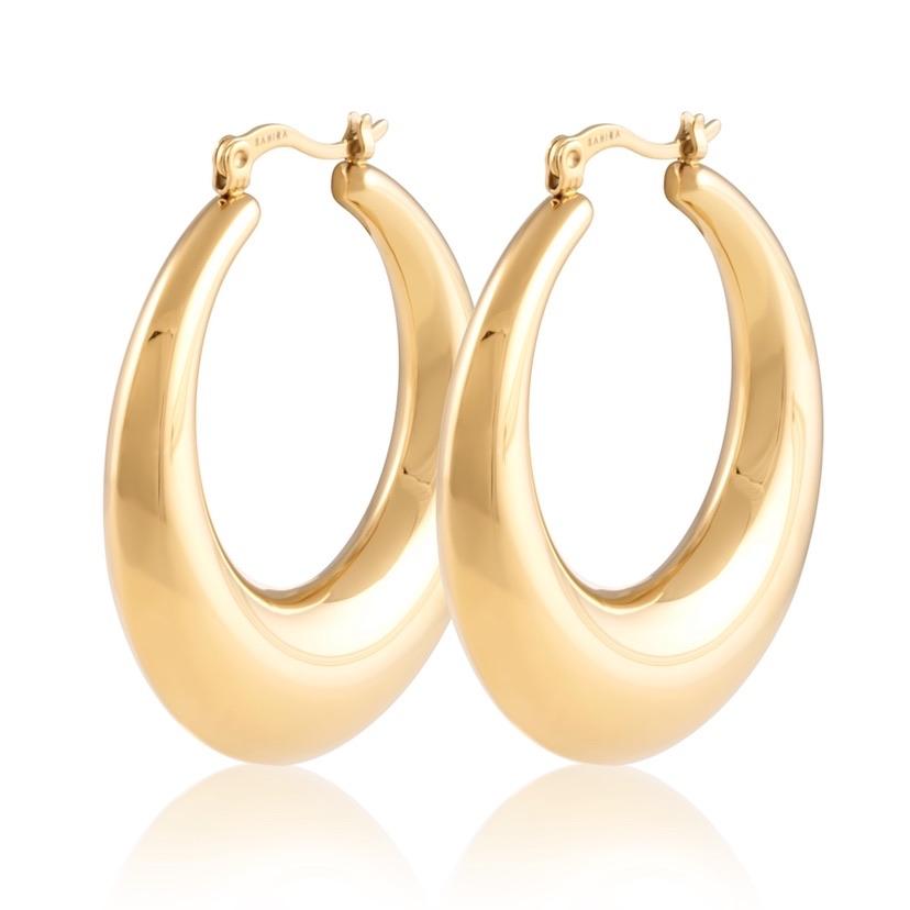 Solid Gold Dangling Diamond Hoop Earrings, 14ky – Ashley Schenkein Jewelry  Design