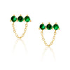 Magda Emerald Chain Studs Earrings Sahira Jewelry Design 