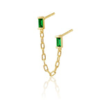 Malia Emerald Double Stud Earring Earrings Sahira Jewelry Design 
