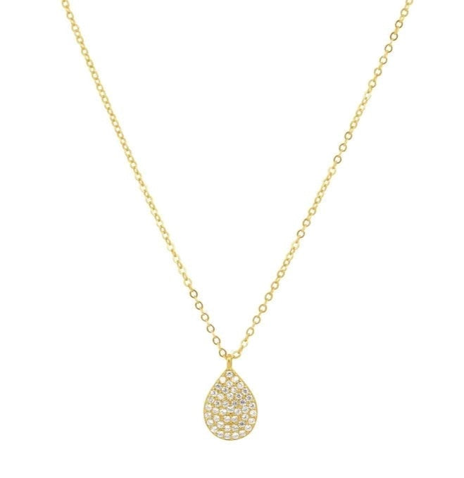 Maura Pave Teardrop Necklace Necklaces Sahira Jewelry Design 