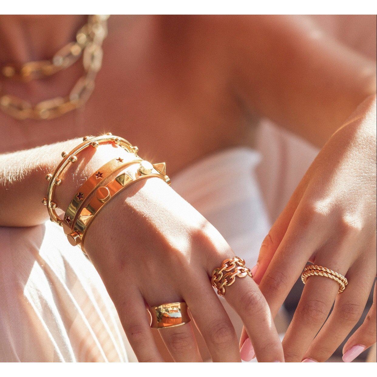 Buy Zehory Boho Star Bracelet Set Gold Rhinestone Open Cuff Bangle  Bracelets Star Heart Birthday Gift Bracelet Chain Jewelry Adjustable for  Women and Girls (4Pcs) at Amazon.in