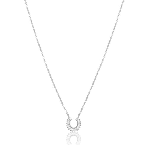 Mini Baguette Horseshoe Neclace Necklaces Sahira Jewelry Design 