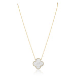 Mother of Pearl Clover Necklace Sahira Jewelry Design 