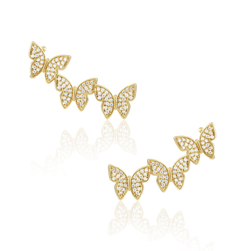 Pave Butterfly Ear Crawlers Sahira Jewelry Design 