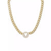 Pave Heart Chain Necklace