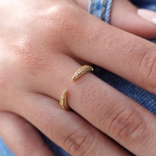 Pave Wrap Ring Gold Sahira Jewelry Design 