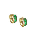 Peyton Emerald Cz Huggies Earrings Sahira Jewelry Design 