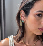 Peyton Emerald Cz Huggies Earrings Sahira Jewelry Design 