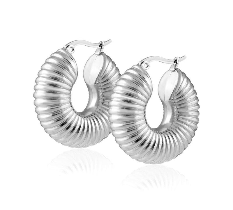 Robyn Tube Hoops Earring Sahira Jewelry Design Silver 