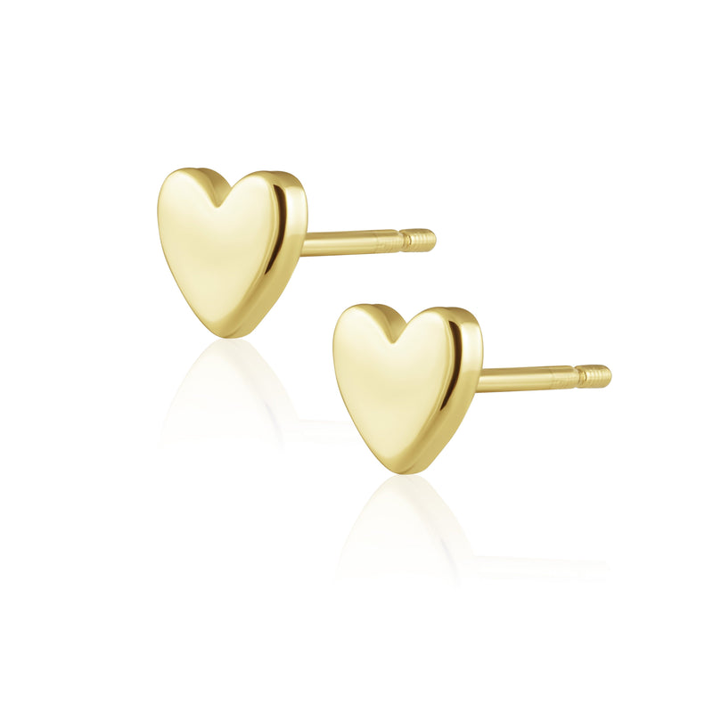 Solid Heart Studs Sahira Jewelry Design 